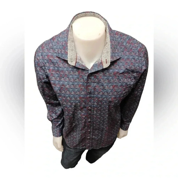 Daniel Hechter Non Iron  Long Sleeve Button Down Shirt Size Large - Picture 2 of 9